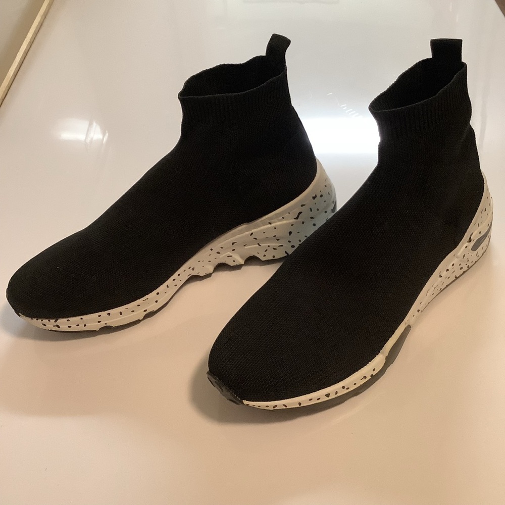 Lemonade Black Knit Sock Sneakers Speckled Sole High Top Shoes‎ Size 40